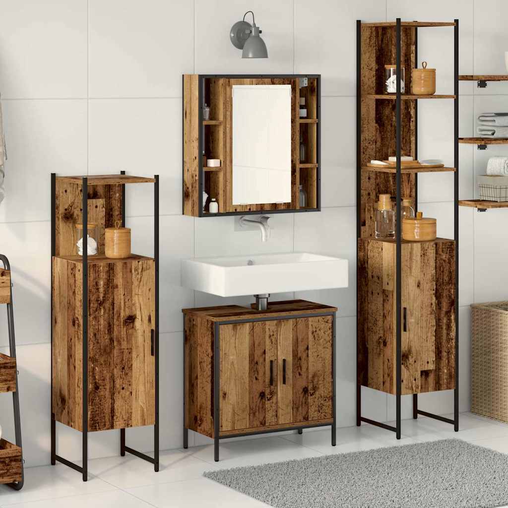 Set di mobili per il bagno 4 pcs Marrone 33 x 33 x 185.5 cm | homemem39