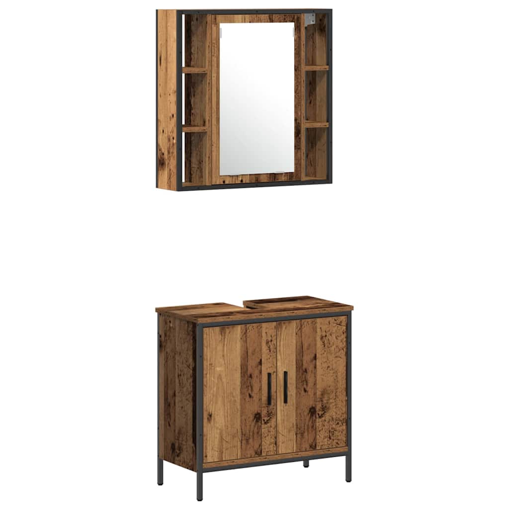 Set di mobili per il bagno 4 pcs Marrone 33 x 33 x 185.5 cm | homemem39