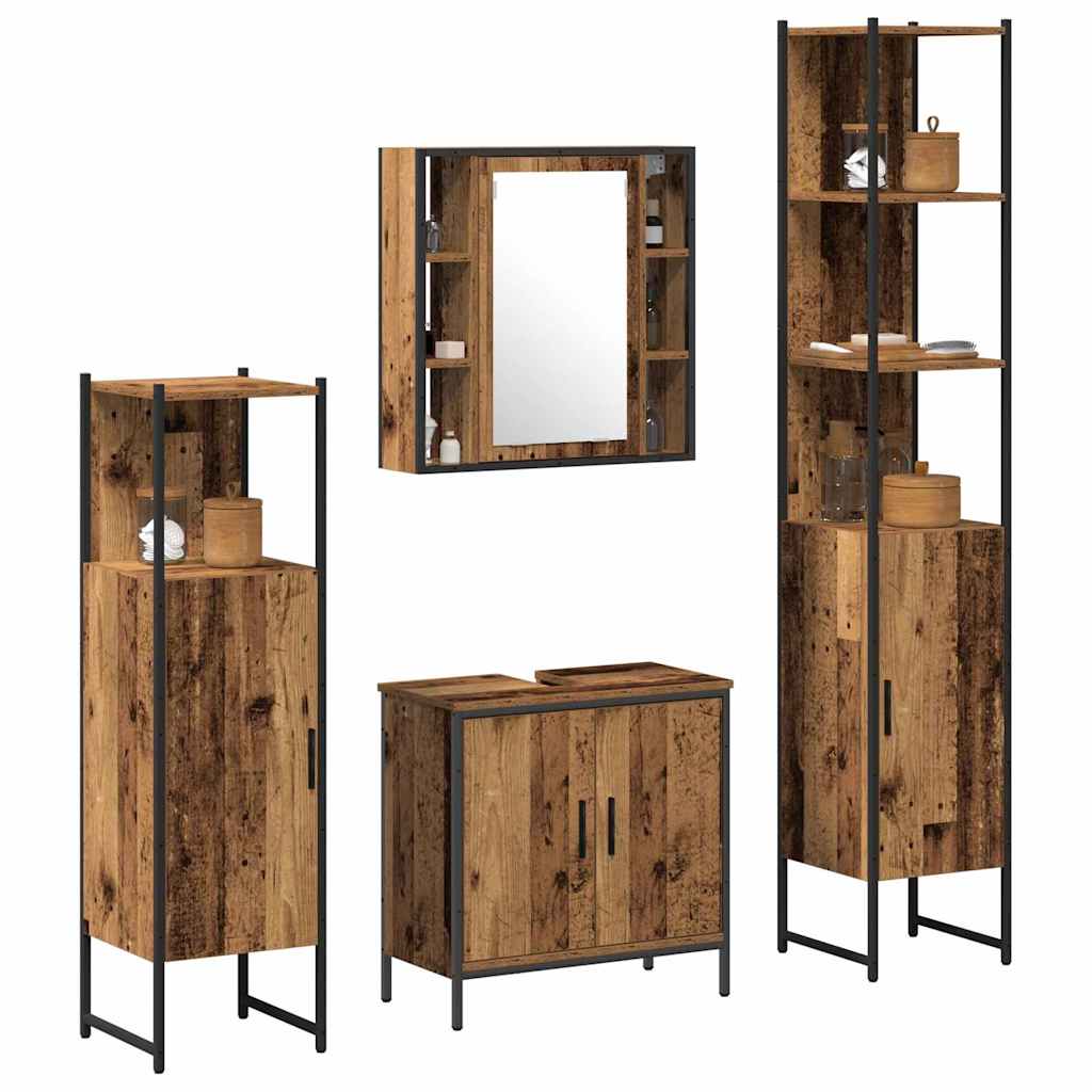Set di mobili per il bagno 4 pcs Marrone 33 x 33 x 185.5 cm | homemem39