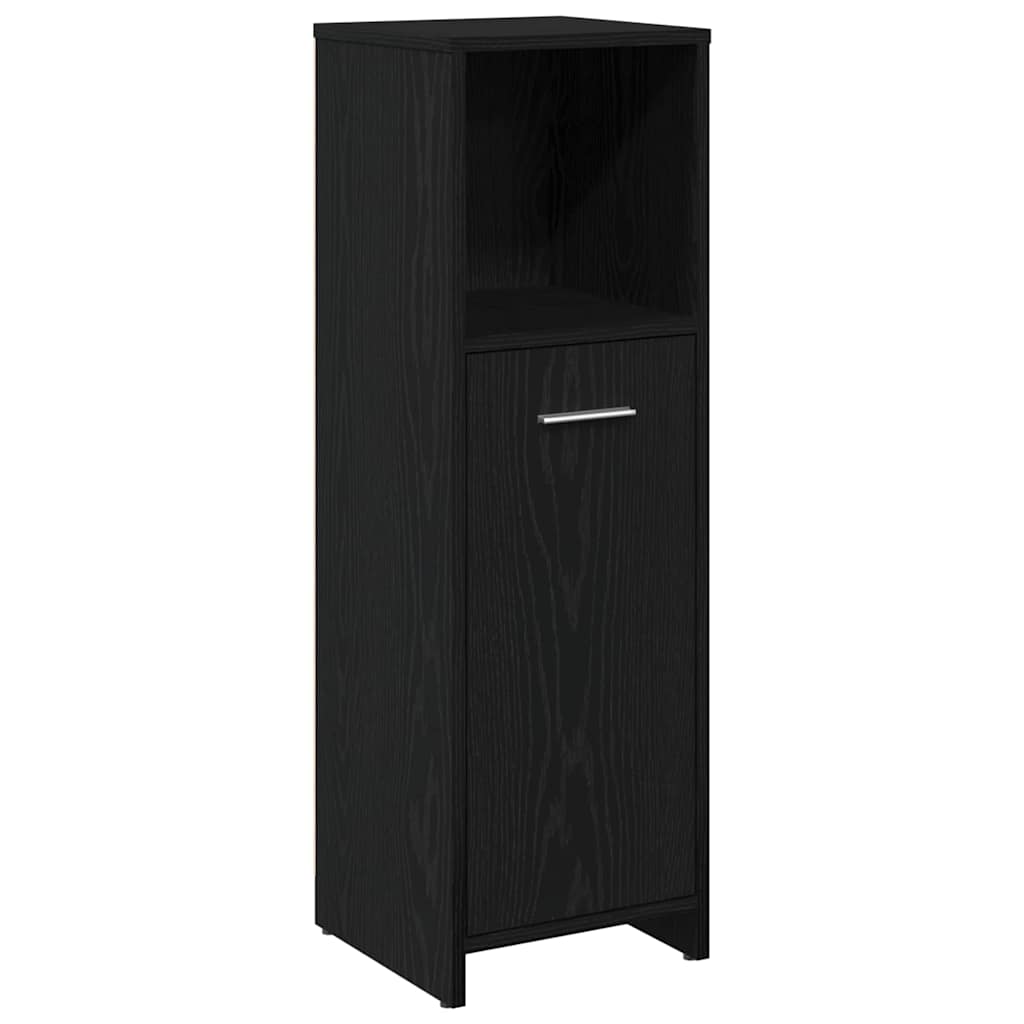 Set di mobili per il bagno 4 pz Rovere Nero 30 x 30 x 183,5 cm