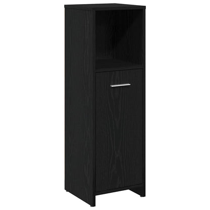 Set di mobili per il bagno 4 pz Rovere Nero 30 x 30 x 183,5 cm