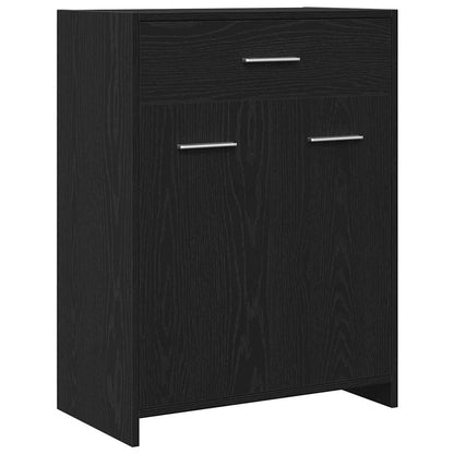 Set di mobili per il bagno 4 pz Rovere Nero 30 x 30 x 183,5 cm