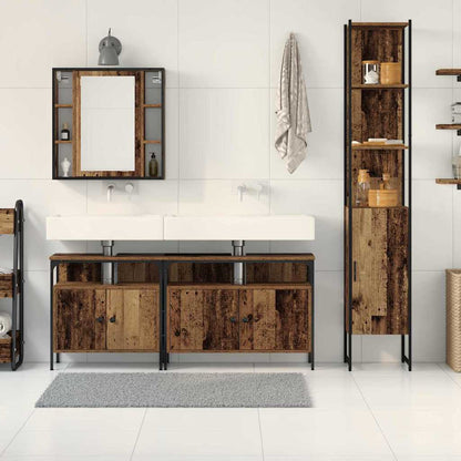 Set di mobili per il bagno con lo scaffale 4 pcs Legno vecchio | homemem39
