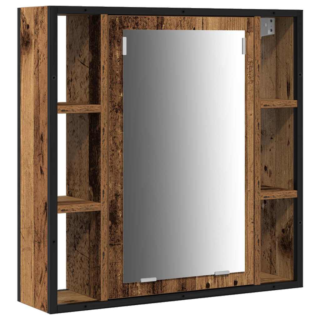 Set di mobili per il bagno con lo scaffale 4 pcs Legno vecchio | homemem39