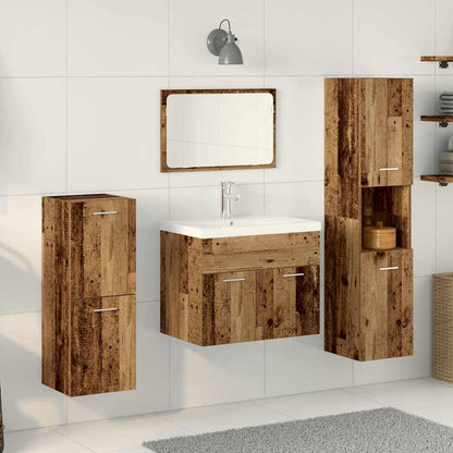 Set di mobili per il bagno con porta 4 pcs Legno vecchio