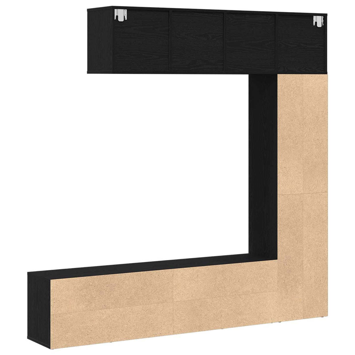 Libreria 3 pcs Rovere Nero 36 x 30 x 143 cm Legno multistrato