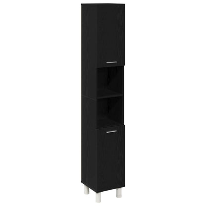 Set di mobili per il bagno 4 pcs Nero 30 x 30 x 179,5 cm | homemem39