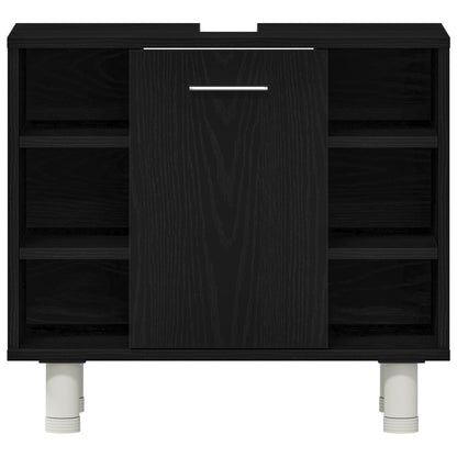 Set di mobili per il bagno 4 pcs Nero 30 x 30 x 179,5 cm | homemem39