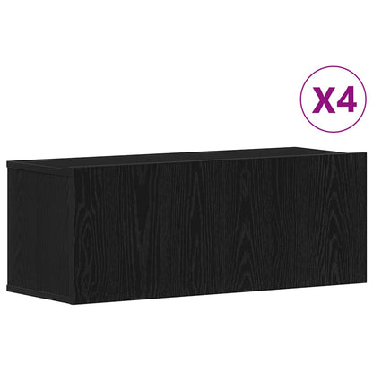 Set mobile TV 4 pcs Rovere Nero 80 x 30 x 30 cm