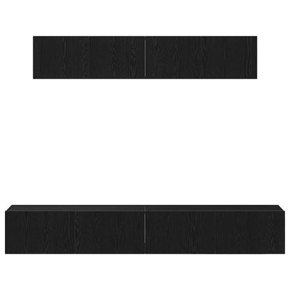 Set mobile TV Montaggio a parete Rovere Nero Legno multistrato