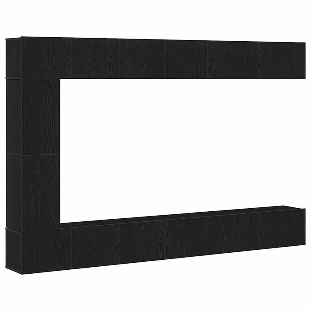 Set mobile TV 9 pcs Rovere Nero Legno multistrato