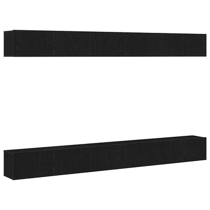 Set mobile TV Montaggio a parete Rovere Nero Legno multistrato