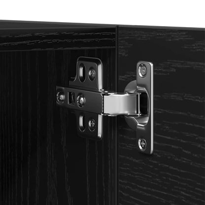 Set mobile TV Montaggio a parete Rovere Nero Legno multistrato