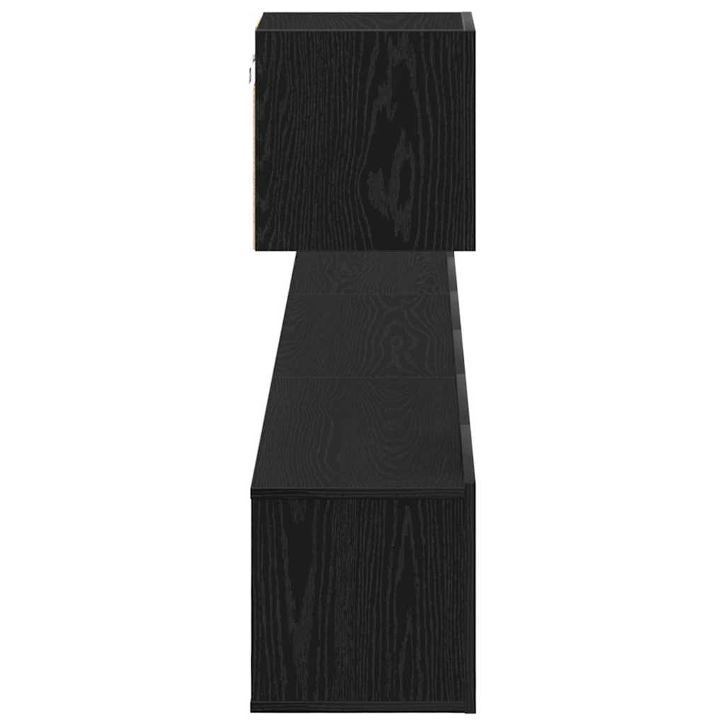 Set mobile TV Montaggio a parete Rovere Nero Legno multistrato