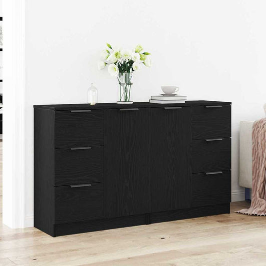 Credenza Rovere Nero 180 x 30 x 70 cm Legno multistrato