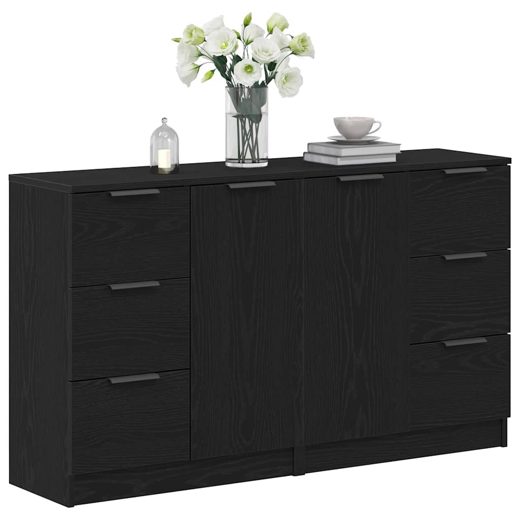 Credenza Rovere Nero 180 x 30 x 70 cm Legno multistrato
