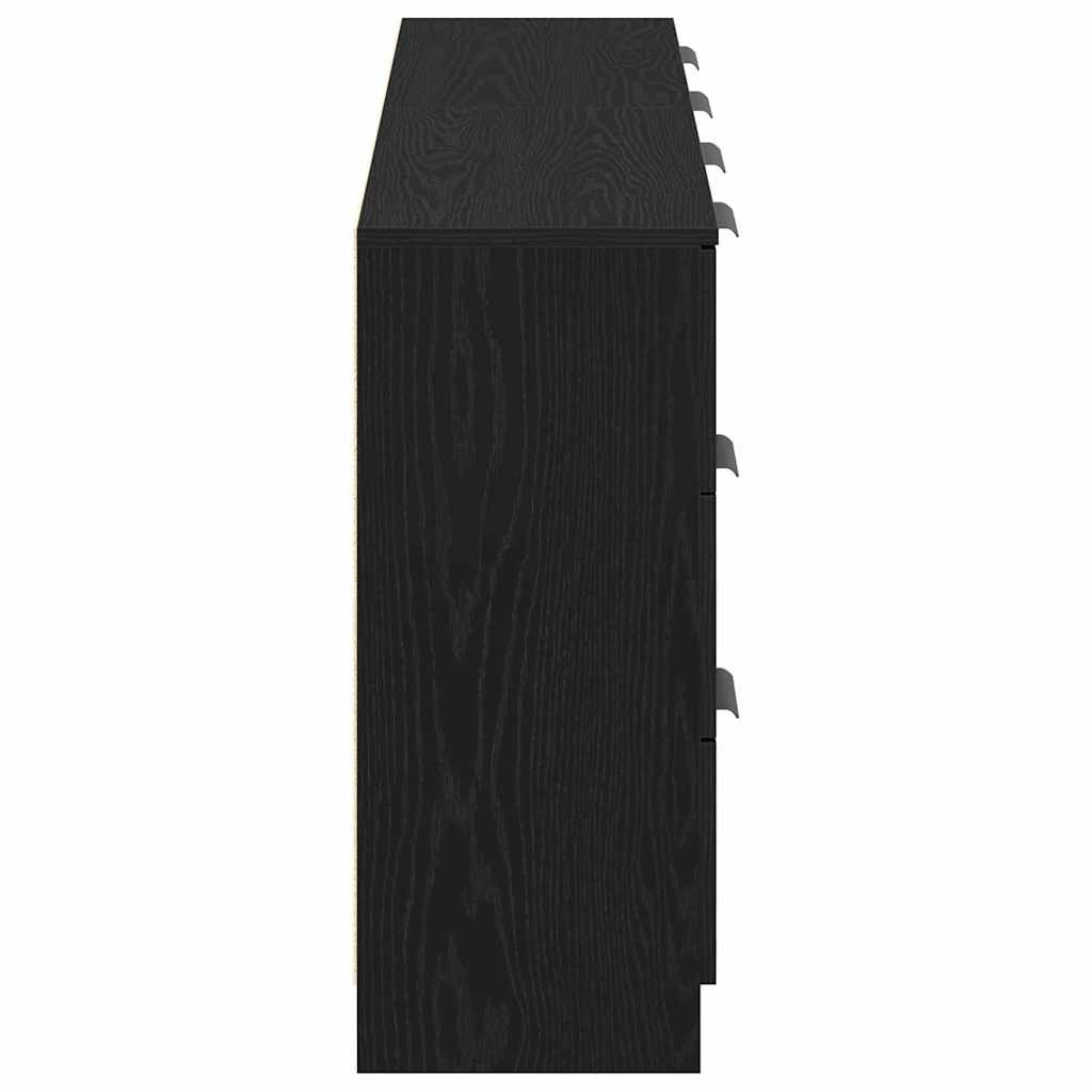 Credenza Rovere Nero 180 x 30 x 70 cm Legno multistrato