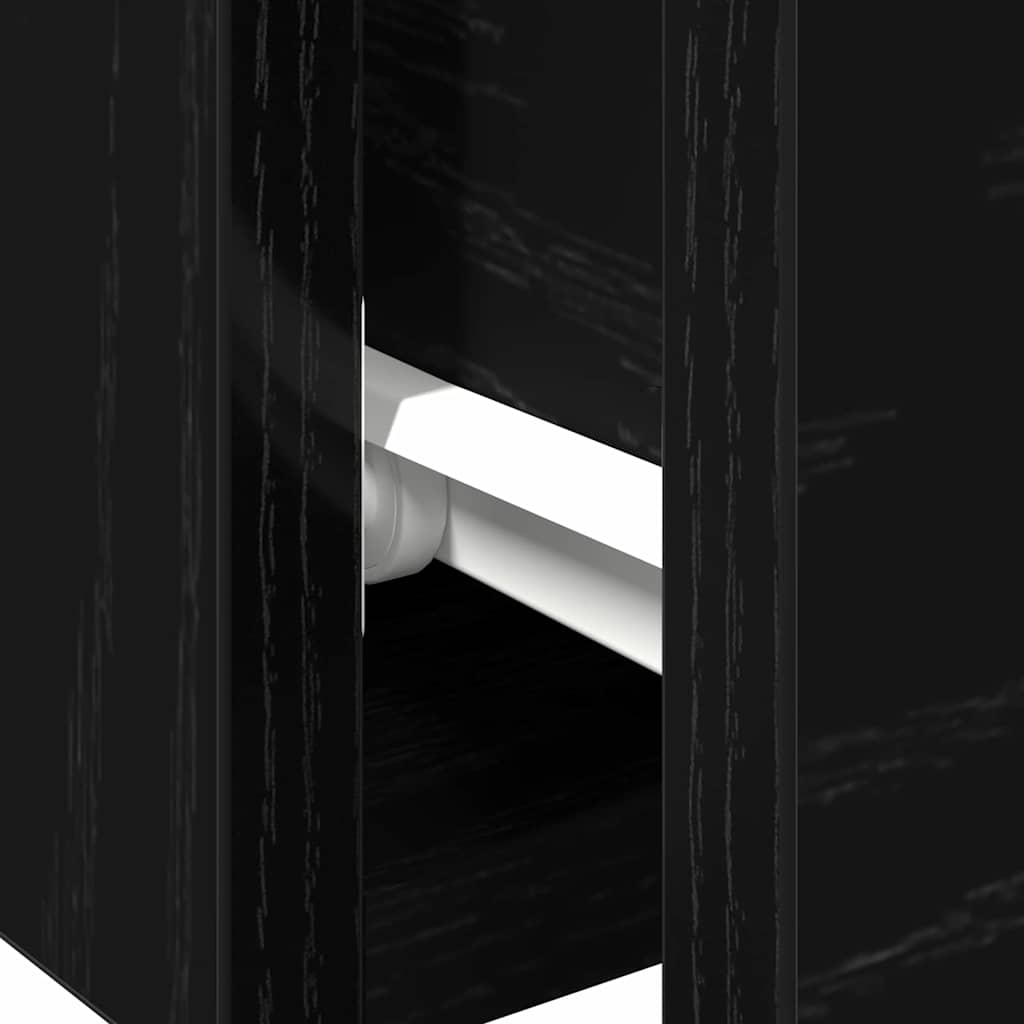 Mobile a muro con cassetto 2 pcs Rovere Nero 68 x 30 x 20 cm | homemem39