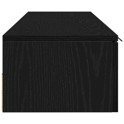 Mobile a muro con cassetto 2 pcs Rovere Nero 68 x 30 x 20 cm | homemem39