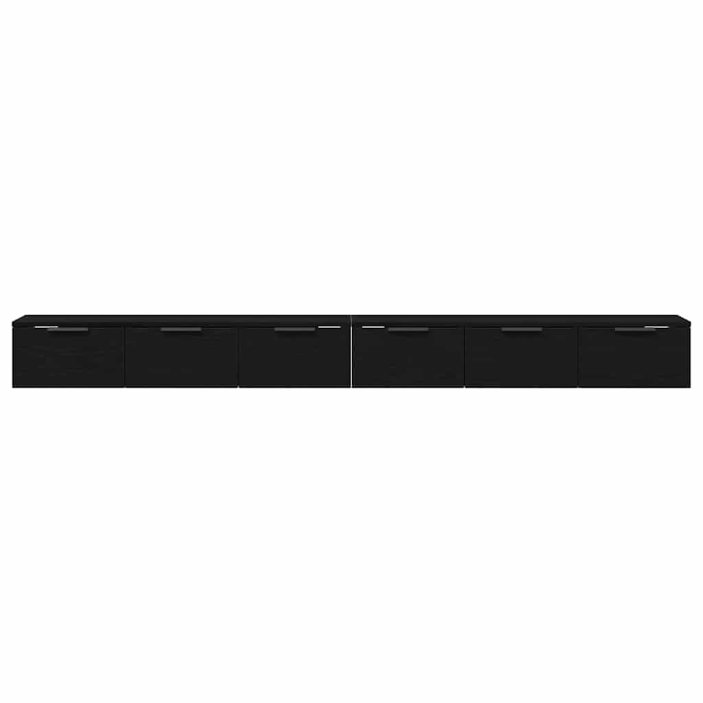 Mobile a muro con cassetto 2 pcs Rovere Nero 102 x 30 x 20 cm | homemem39