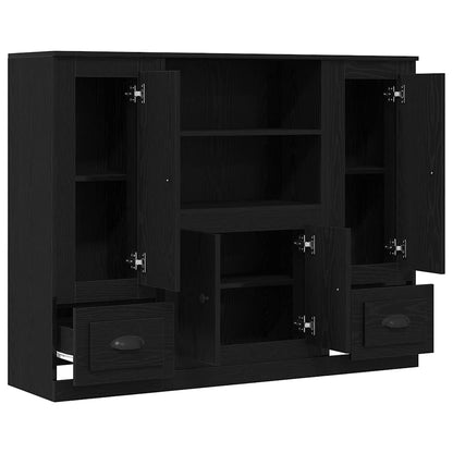 Highboard Rovere Nero 132 x 35.5 x 103.5 cm Legno multistrato - homemem39