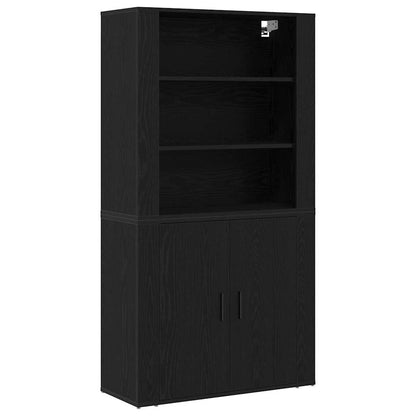 Credenza Rovere Nero 80 x 33 x 150 cm Legno multistrato