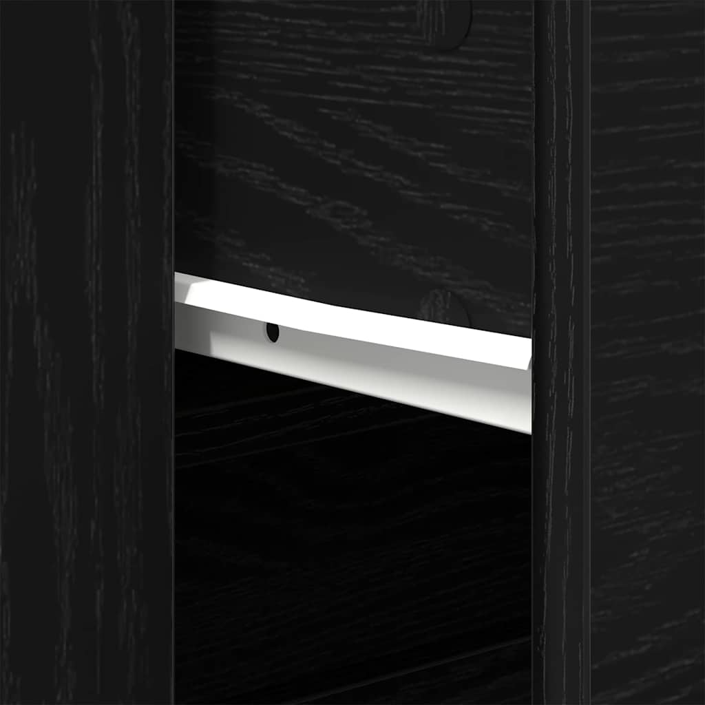 Credenza Rovere Nero 80 x 33 x 150 cm Legno multistrato
