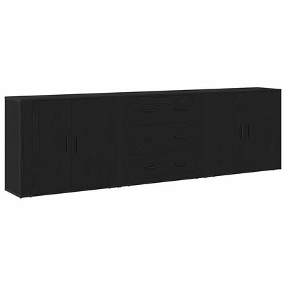 Credenza Rovere Nero 240 x 33 x 70 cm Legno multistrato | homemem39