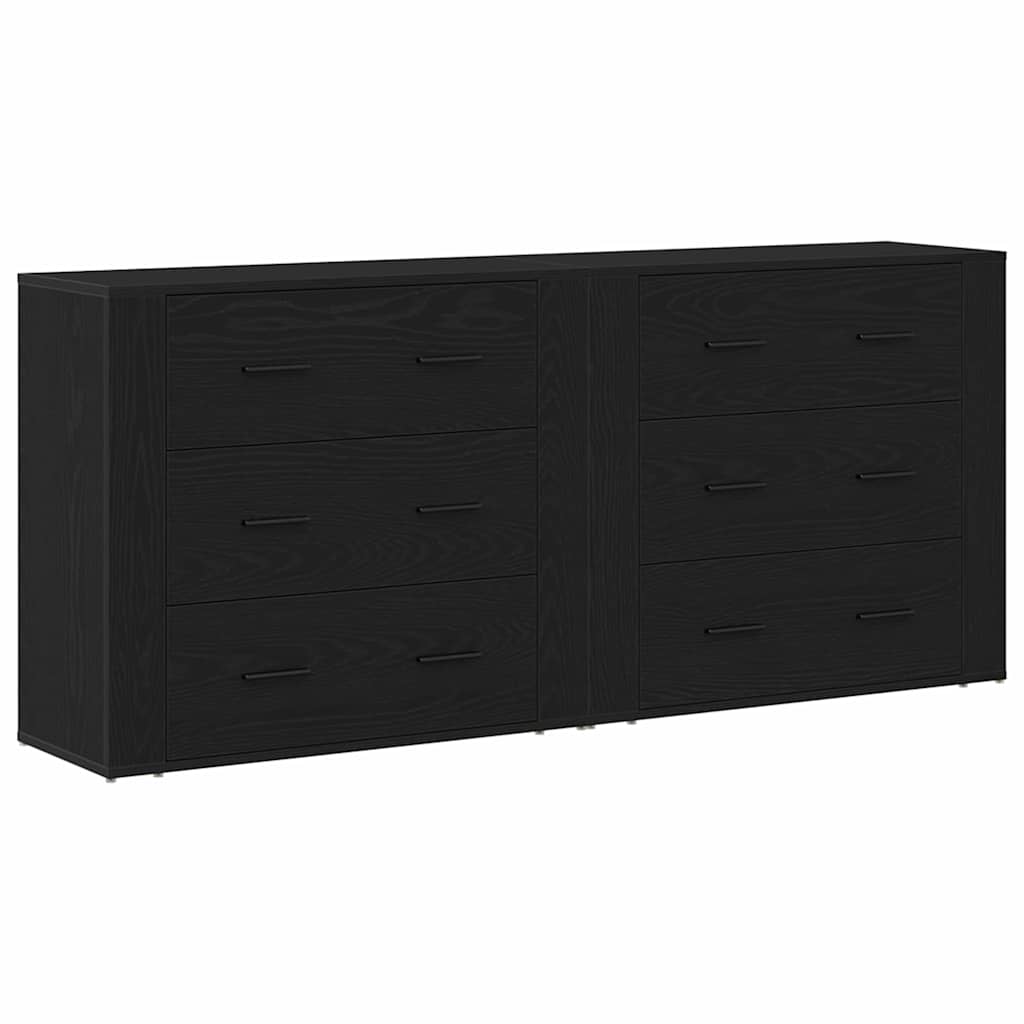 Credenza Rovere Nero 160 x 33 x 70 cm Legno multistrato - homemem39