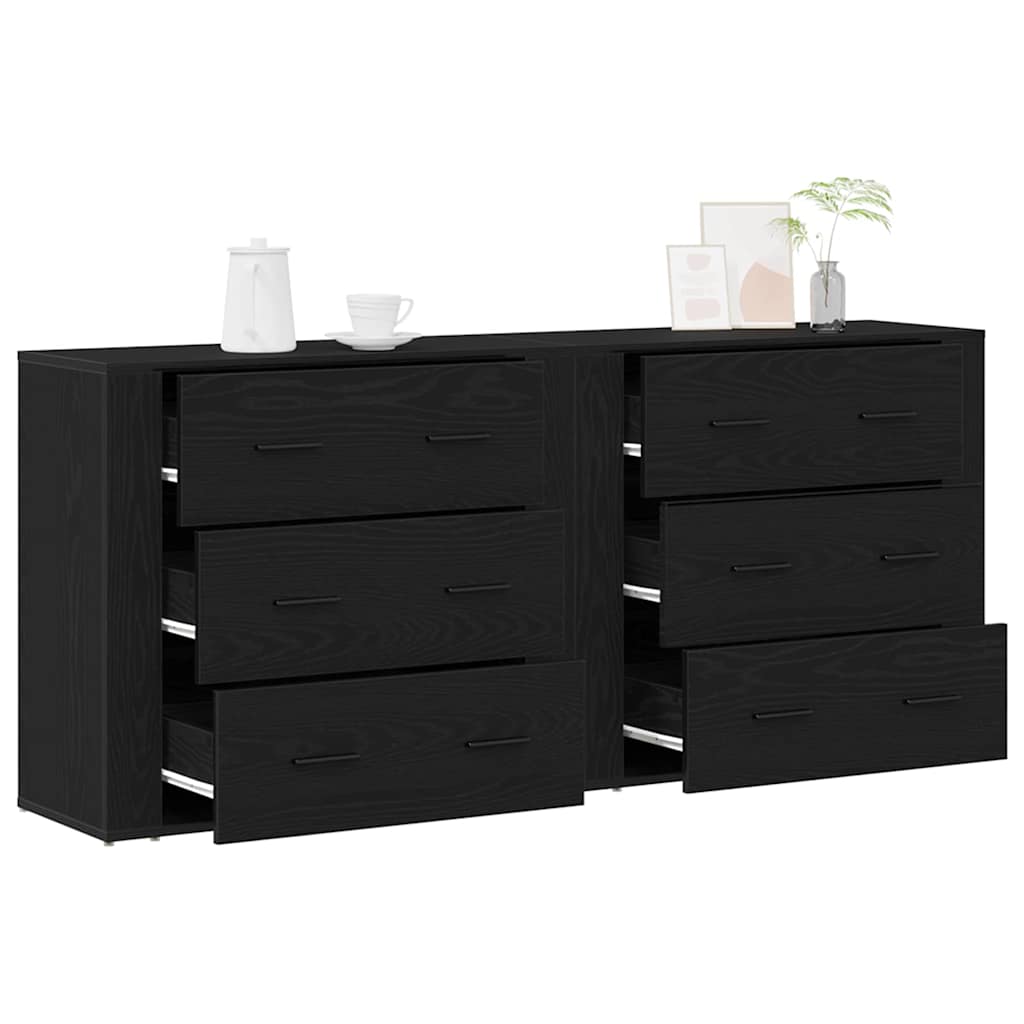 Credenza Rovere Nero 160 x 33 x 70 cm Legno multistrato - homemem39