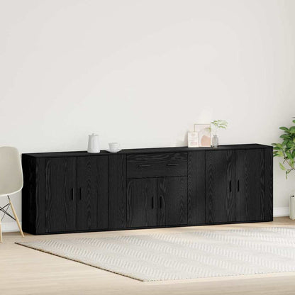 Credenza Rovere Nero 240 x 33 x 70 cm Legno multistrato | homemem39