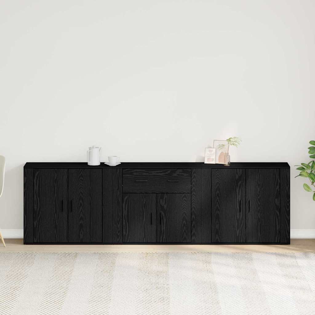 Credenza Rovere Nero 240 x 33 x 70 cm Legno multistrato | homemem39