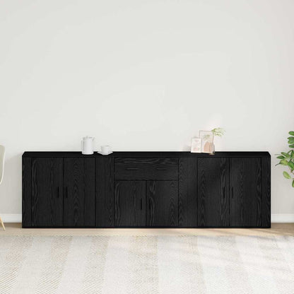 Credenza Rovere Nero 240 x 33 x 70 cm Legno multistrato | homemem39