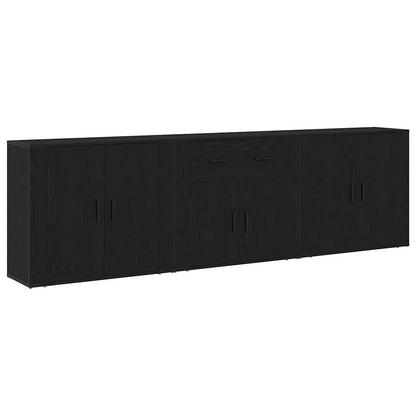 Credenza Rovere Nero 240 x 33 x 70 cm Legno multistrato | homemem39