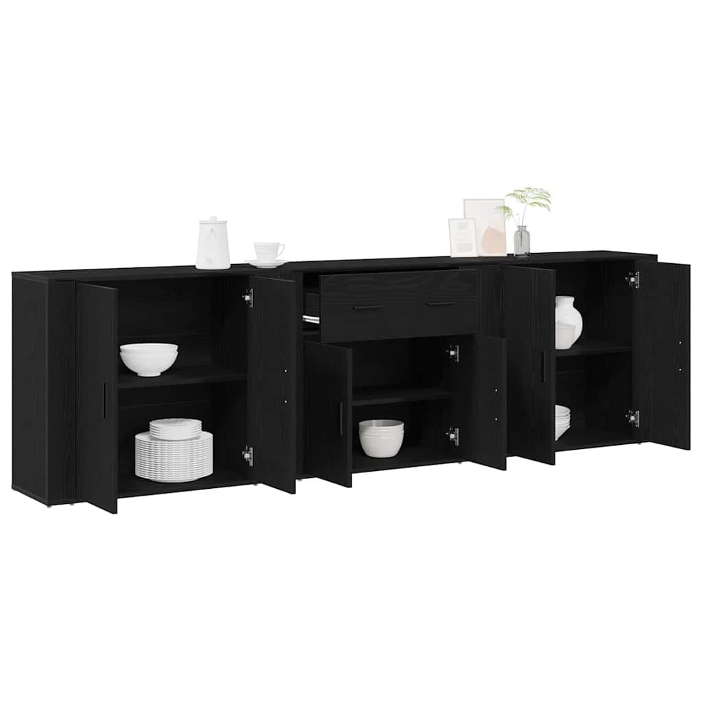 Credenza Rovere Nero 240 x 33 x 70 cm Legno multistrato | homemem39