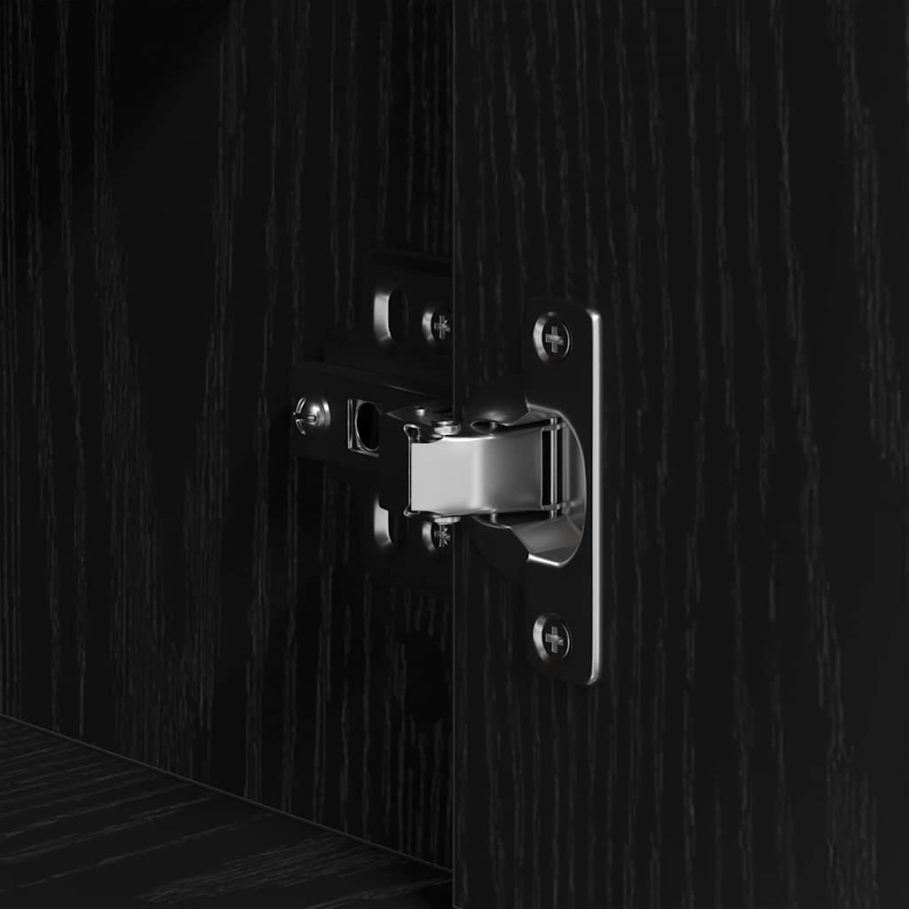 Mobile Laterale Rovere Nero 240 x 33 x 70 cm Legno multistrato - homemem39