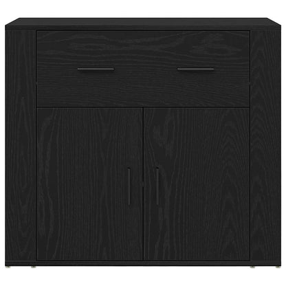 Mobile Laterale Rovere Nero 240 x 33 x 70 cm Legno multistrato - homemem39