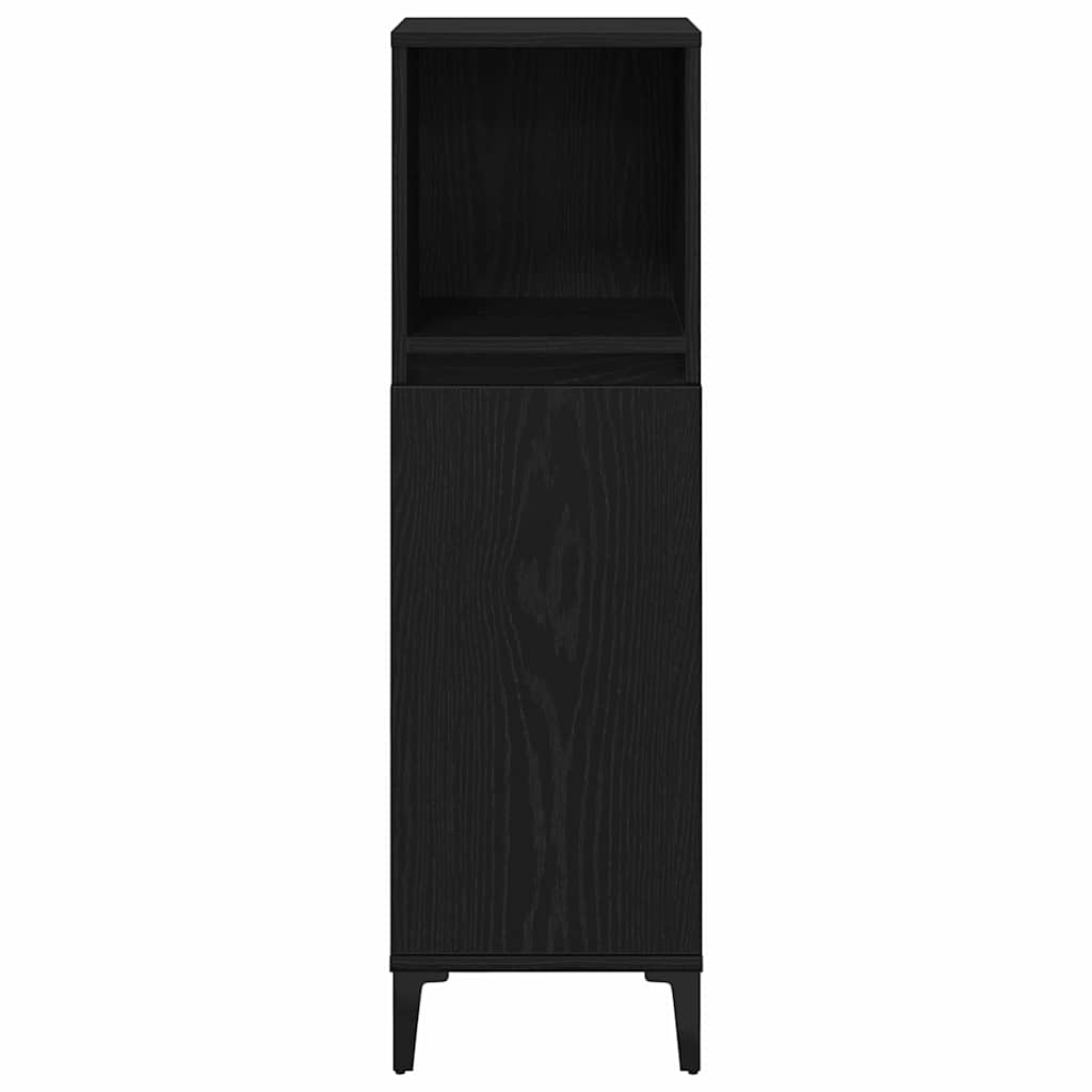 Set di mobili per il bagno Montaggio a parete 3 pcs Rovere Nero | homemem39
