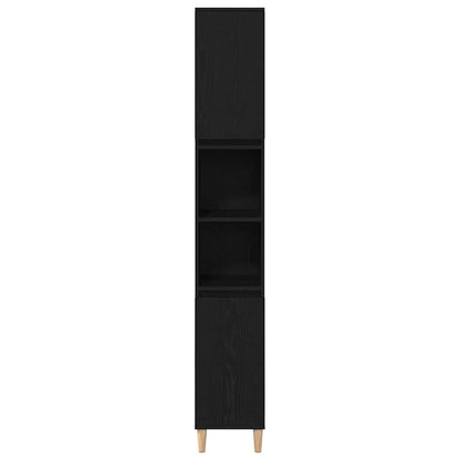 Set di mobili per il bagno Montaggio a parete 3 pcs Rovere Nero | homemem39