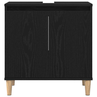 Set di mobili per il bagno Montaggio a parete 3 pcs Rovere Nero | homemem39