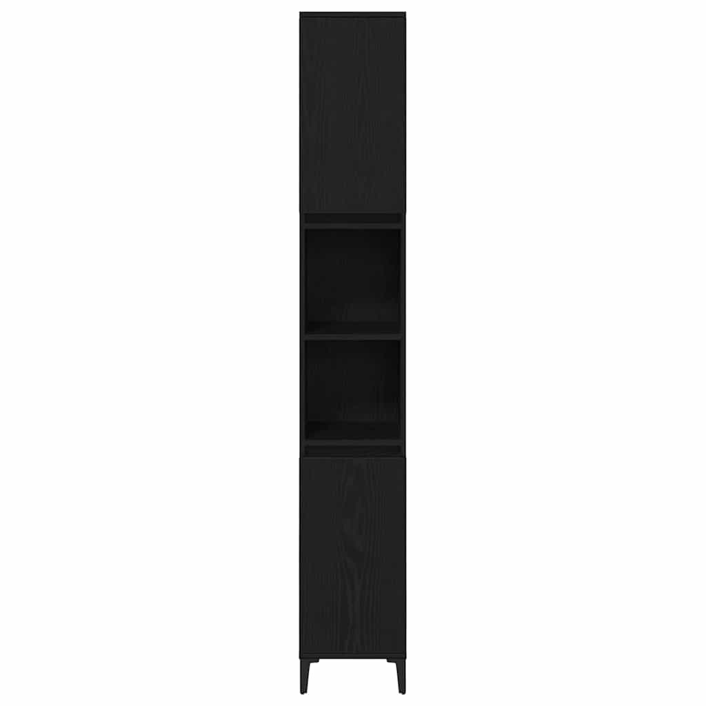 Set di mobili per il bagno Montaggio a parete 3 pcs Rovere Nero | homemem39