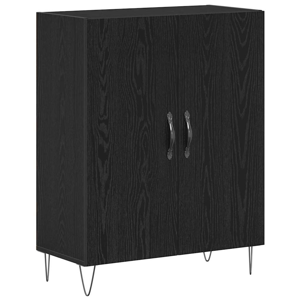 Credenza Montaggio a parete 2 pcs Rovere nero Legno multistrato - homemem39