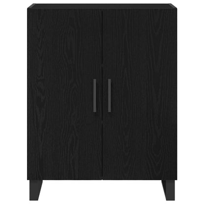 Credenza 2 pcs Rovere Nero Legno multistrato