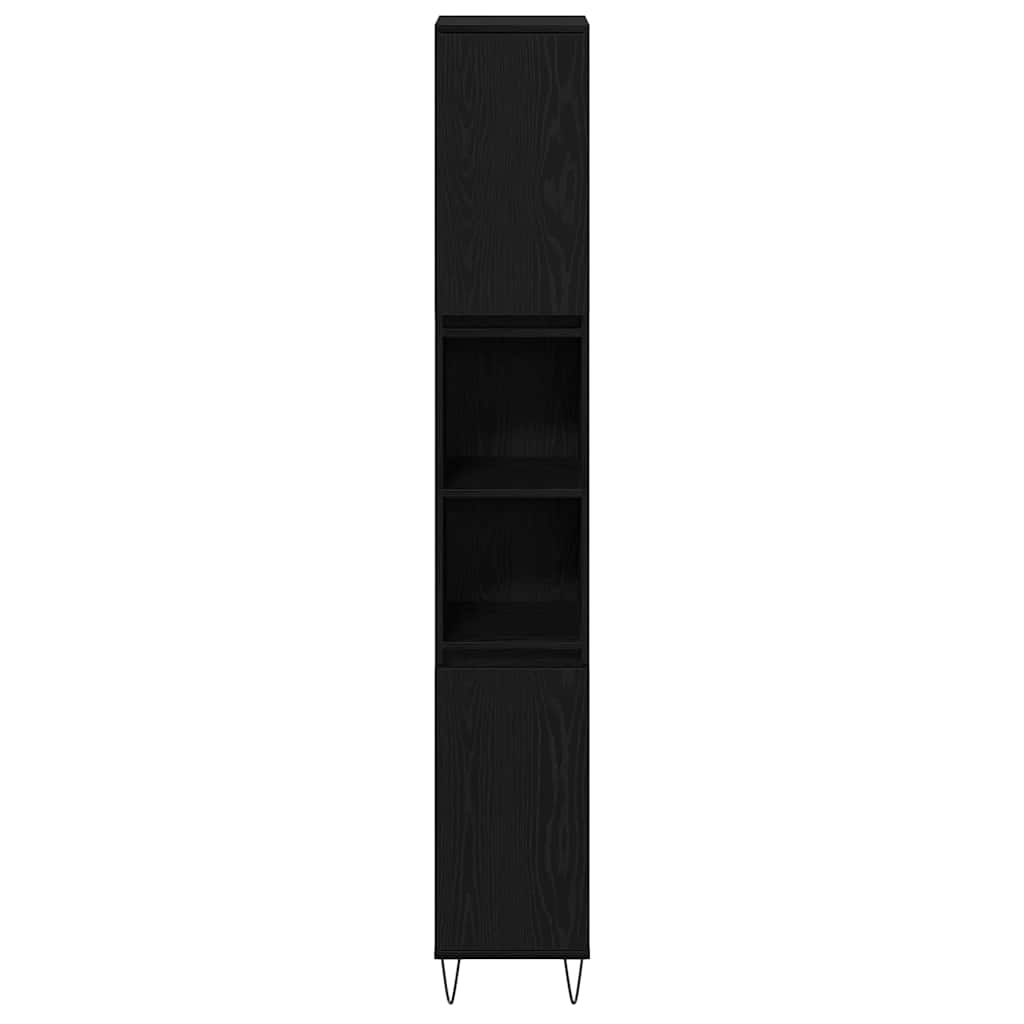 Set di mobili per il bagno 3 pcs Rovere Nero 30 x 30 x 190 cm | homemem39