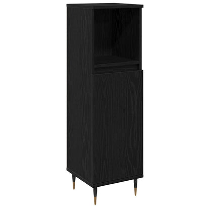 Set di mobili per il bagno 3 pcs Rovere Nero 30 x 30 x 190 cm | homemem39