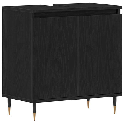 Set di mobili per il bagno 3 pcs Rovere Nero 30 x 30 x 190 cm | homemem39