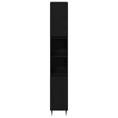 Set di mobili per il bagno 3 pcs Rovere Nero 30 x 30 x 190 cm | homemem39
