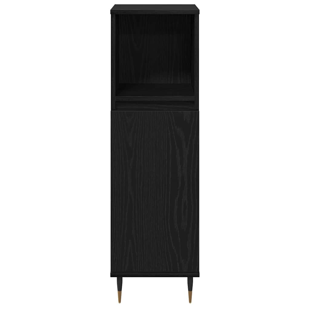 Set di mobili per il bagno 3 pcs Rovere Nero 30 x 30 x 190 cm | homemem39