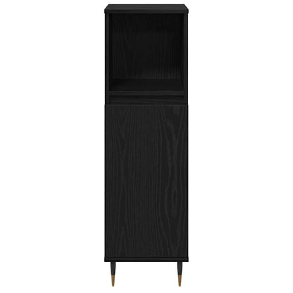 Set di mobili per il bagno 3 pcs Rovere Nero 30 x 30 x 190 cm | homemem39