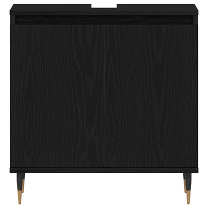 Set di mobili per il bagno 3 pcs Rovere Nero 30 x 30 x 190 cm | homemem39